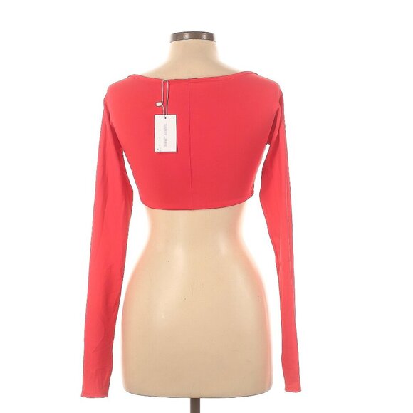 Sandy Liang Darren Applique Crop Top in Red Large NWT - Picture 3 of 5